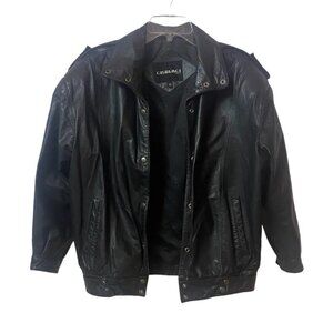 Casablanca black leather biker jacket size medium